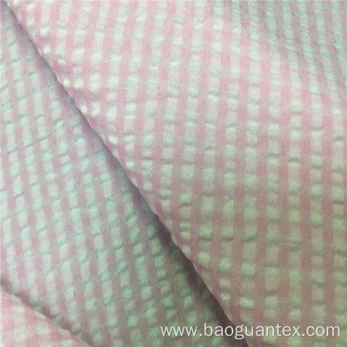 100% Polyester Checked Pattern Crepe Yarn Dyed Cloth